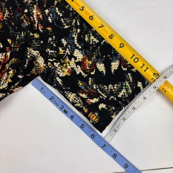 Maggy London Black Abstract Baroque Bodycon Midi Dress Mock Neck Cutout Sz10 NEW - Picture 14 of 16